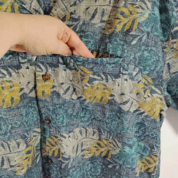 CLEARANCE Woolrich Shirt Button Down Tropical Print 100% Cotton Hawaiian - Picture 6 of 10